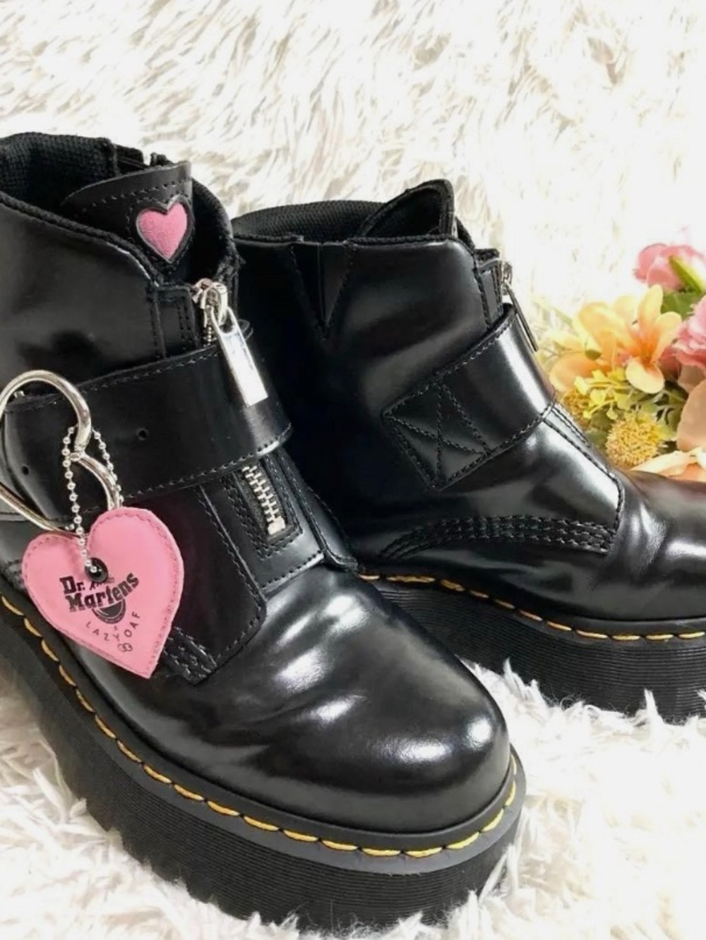 Dr. Martens x Lazy Oaf Buckle Boot Heart Platform Chunky Limited Edition⁠